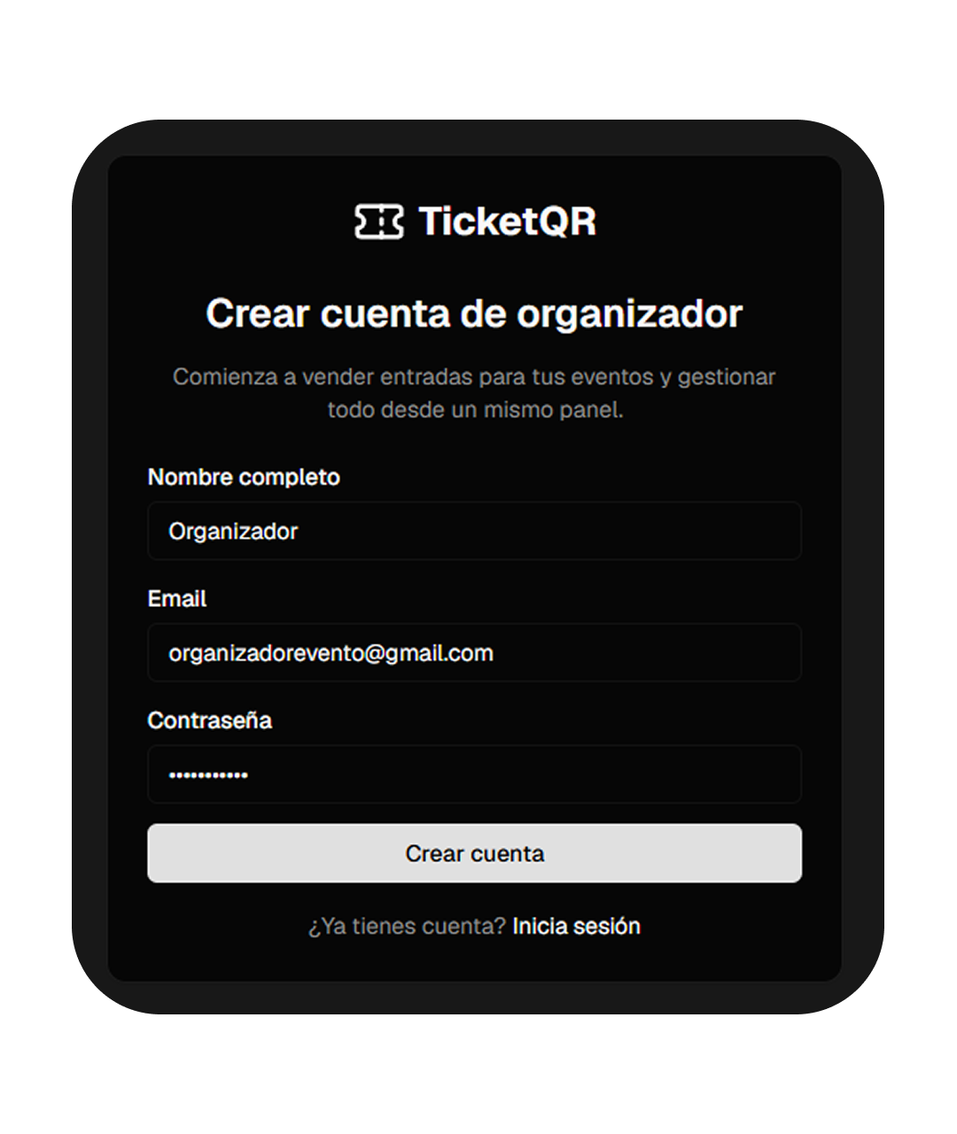 Captura: Creá tu cuenta